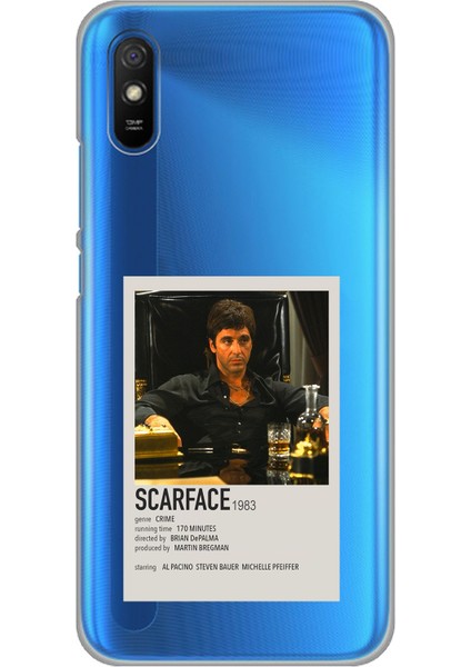 Redmi 9A Uyumlu Scarface Mini Poster Tasarımlı Baskılı Silikon Kılıf