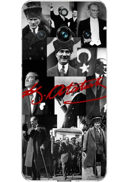 Realme 11 Pro-Pro Plus Uyumlu Kırmızı Mustafa Kemal Atatürk Imza Baskılı Silikon Kılıf