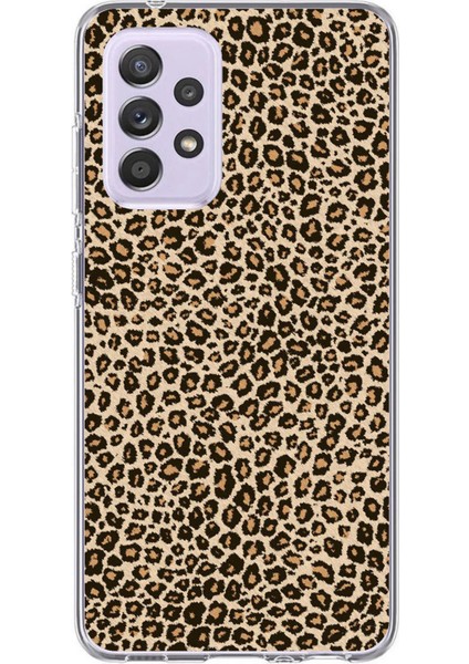 Samsung Galaxy A72 Uyumlu Leopar Tasarımlı Baskılı Silikon Kılıf