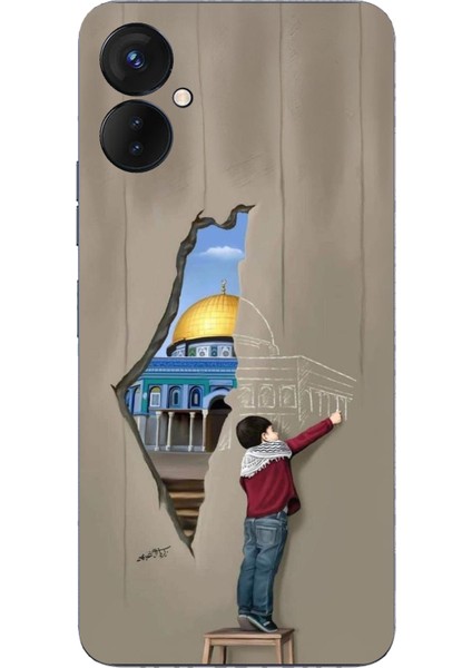 Tecno Spark 9 Pro Uyumlu Mescid-I Aksa Duvar Baskılı Silikon Kılıf