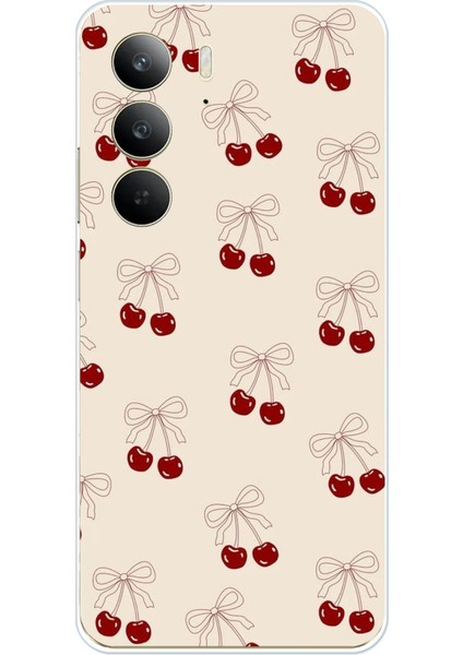 Realme C75 Uyumlu Fiyonklu Kirazlar Baskılı Silikon Kılıf
