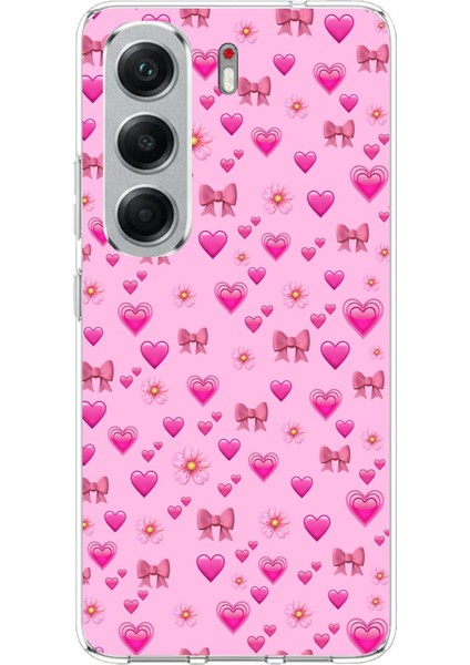 Tecno Camon 40 Pro Uyumlu Pembe Minik Kalpler Baskılı Silikon Kılıf
