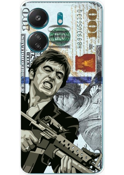 Redmi 13C - Poco C65 Uyumlu Scarface Dolar Tasarımlı Baskılı Silikon Kılıf