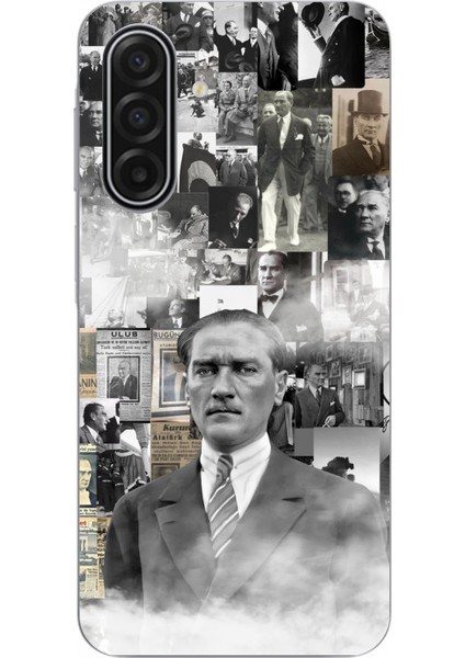 Samsung Galaxy A17 Uyumlu Mustafa Kemal Atatürk Kolaj Baskılı Silikon Kılıf