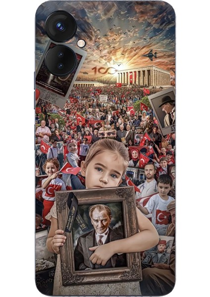 Tecno Spark 9 Pro Uyumlu Anıtkabir Atatürk Portre Baskılı Silikon Kılıf