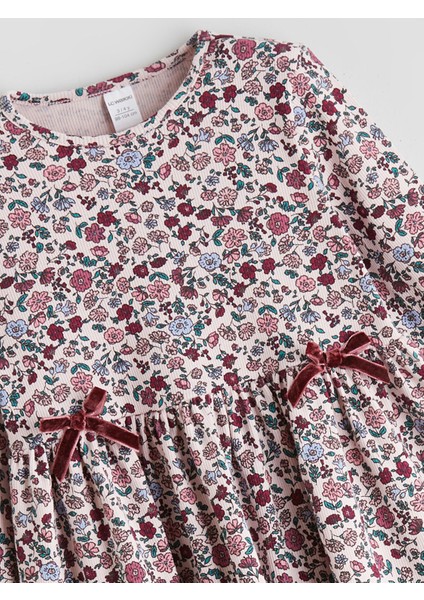 Yeni Sezon Bisiklet Yaka Çiçekli Kız Çocuk Elbise fiyatları