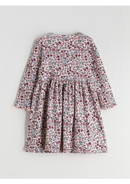 Yeni Sezon Bisiklet Yaka Çiçekli Kız Çocuk Elbise modelleri