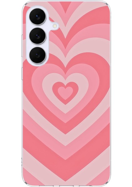 Samsung Galaxy S25 Fe Uyumlu Pembe Kalpler Baskılı Silikon Kılıf
