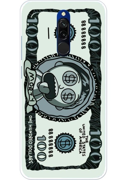 Redmi 8 Uyumlu Morty Dolar Baskılı Silikon Kılıf