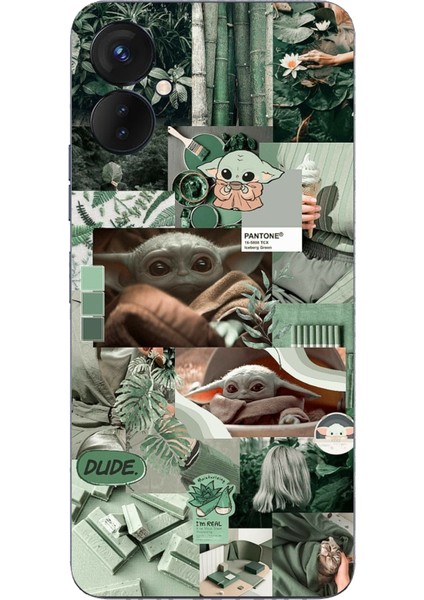 Tecno Spark 9 Pro Uyumlu Yoda Kolaj Baskılı Silikon Kılıf