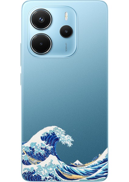 Redmi Note 14 4g Uyumlu Kanagawa Oki Nami Ura Dalgası Tasarımlı Baskılı Silikon Kılıf