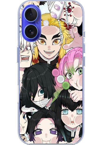 iPhone 16 Uyumlu Demon Slayer Manga Baskılı Silikon Kılıf
