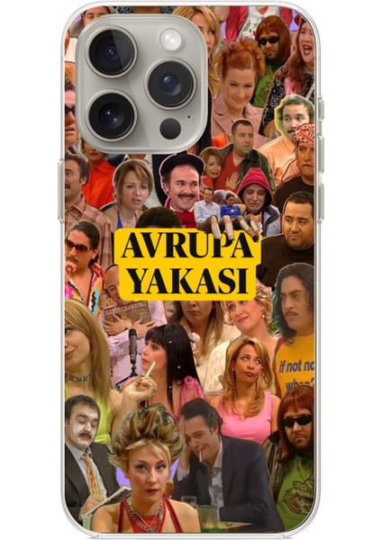 iPhone 15 Pro Max Uyumlu Avrupa Yakası Baskılı Silikon Kılıf