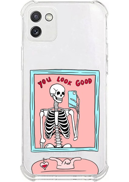 Samsung Galaxy A03 Uyumlu You Look Good Iskelet Tasarımlı Baskılı Silikon Kılıf