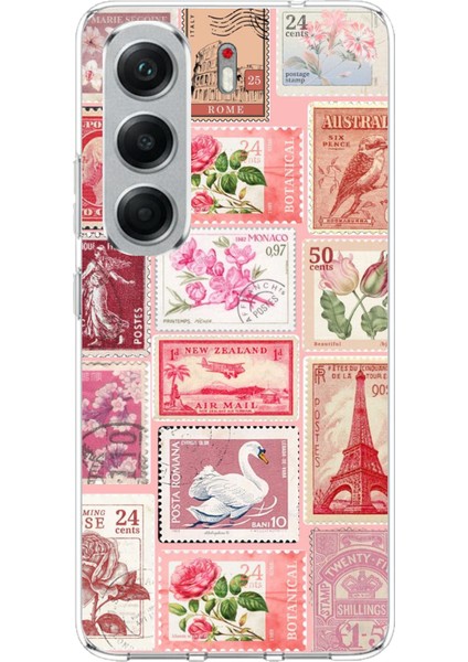 Tecno Camon 40 Uyumlu Pembe Posta Pulları Baskılı Silikon Kılıf