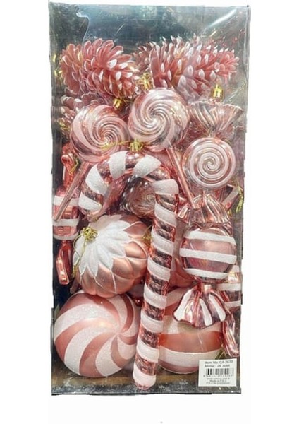 17'li Karışık Lüks Yılbaşı Çam Ağacı Süsü Bronz Pudra Noel Şeker Kamışı Süsü indirimleri