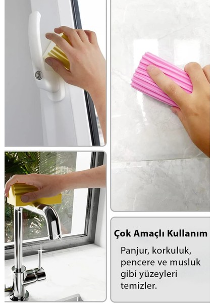 3 Adet Nemli Silgi Sünger - Toz Ustası - Çok Amaçlı Temizlik Toz Süngeri-Gri modelleri