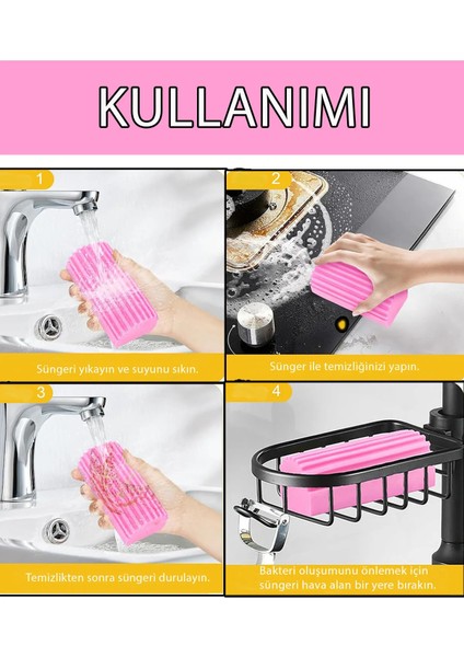 3 Adet Nemli Silgi Sünger - Toz Ustası - Çok Amaçlı Temizlik Toz Süngeri-Gri indirimleri