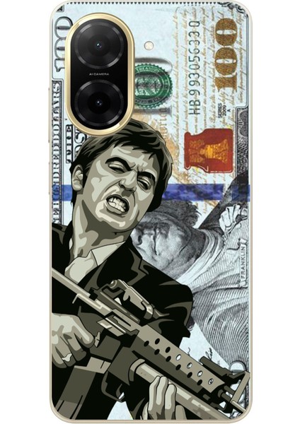 Redmi A5 Uyumlu Scarface Dolar Tasarımlı Baskılı Silikon Kılıf