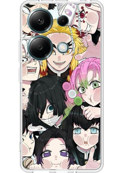 Redmi Note 13 Pro 4g Uyumlu Demon Slayer Manga Baskılı Silikon Kılıf