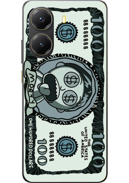 Poco X7 Pro Uyumlu Morty Dolar Baskılı Silikon Kılıf