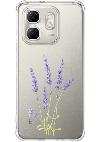 Infinix Hot 50I - Smart 9 Uyumlu Lavanta Çiçek Tasarımlı Baskılı Silikon Kılıf