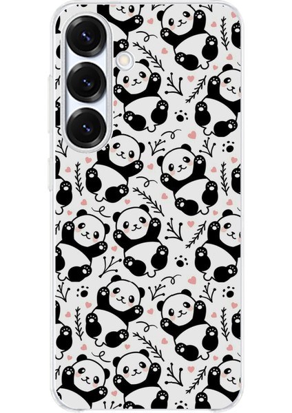 Samsung Galaxy S25 Plus Uyumlu Minik Pandalar Baskılı Silikon Kılıf