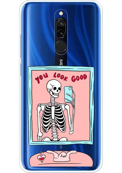 Redmi 8 Uyumlu You Look Good Iskelet Tasarımlı Baskılı Silikon Kılıf