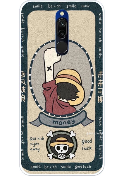Redmi 8 Uyumlu One Piece Dolar Baskılı Silikon Kılıf