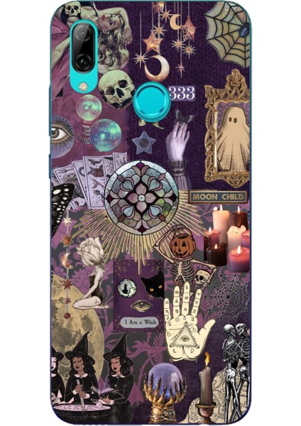 Huawei P Smart 2019 Uyumlu Hallowen Cadılar Astroloji Baskılı Silikon Kılıf