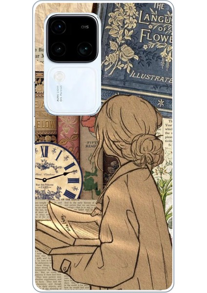 Vivo V30 Uyumlu Retro Gazete Kadın Tasarımlı Baskılı Silikon Kılıf