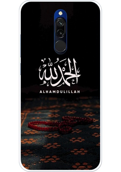 Redmi 8 Uyumlu Elhamdülillah Tesbih Baskılı Silikon Kılıf