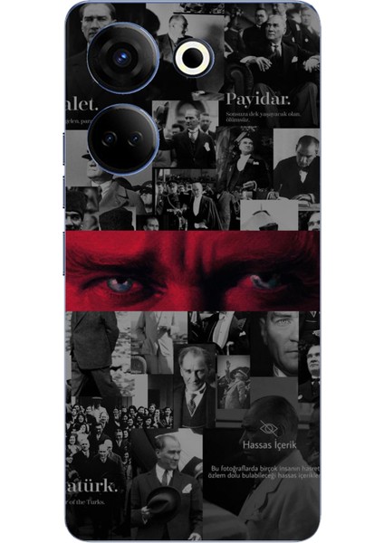 Tecno Camon 20 - 20 Pro 4g Uyumlu Atatürk Gözler Tasarım Baskılı Silikon Kılıf