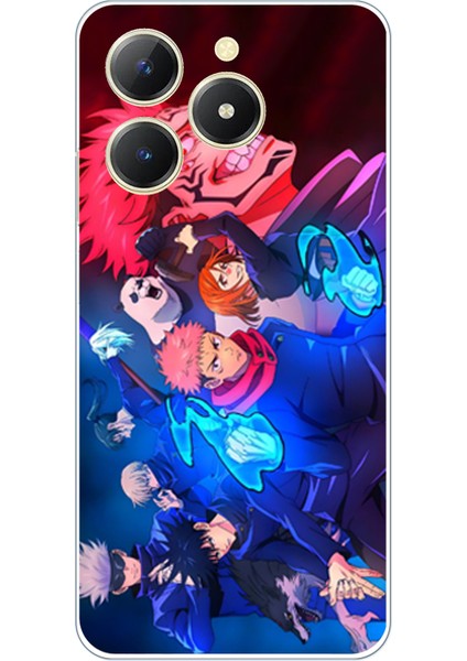 Realme C61 Uyumlu Jujutsu Kaisen Baskılı Silikon Kılıf