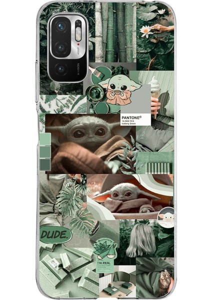 Redmi Note 10 5g Uyumlu Yoda Kolaj Baskılı Silikon Kılıf