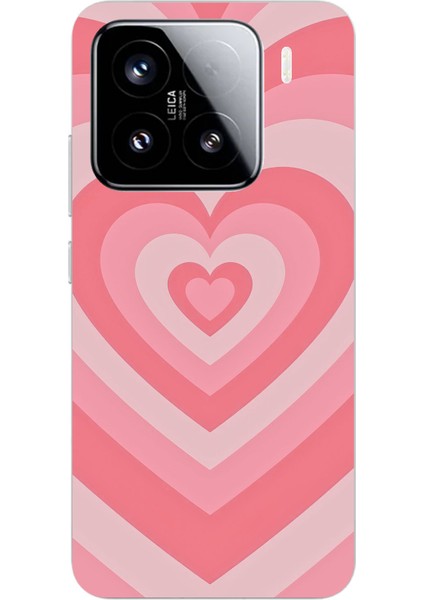 Xiaomi Mi 15 Pro Uyumlu Pembe Kalpler Baskılı Silikon Kılıf