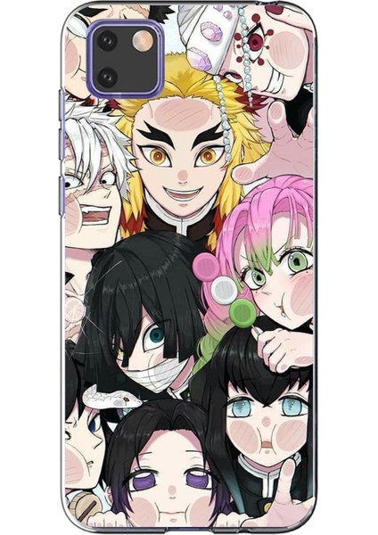 Huawei Y5P Uyumlu Demon Slayer Manga Baskılı Silikon Kılıf