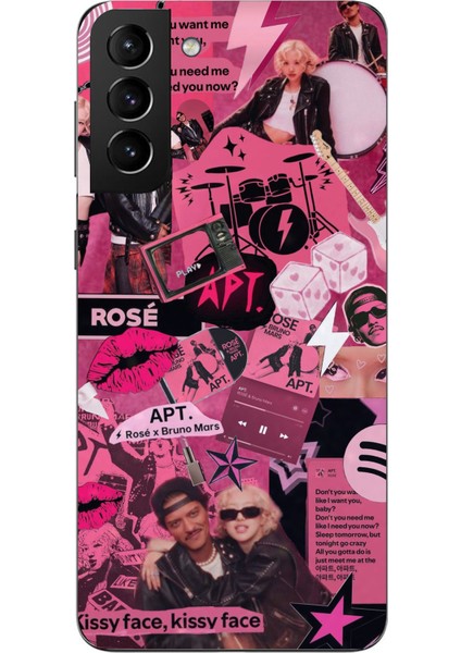 Samsung Galaxy S21 Plus Uyumlu Blackpink Kolaj Baskılı Silikon Kılıf