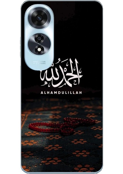 Oppo A60 Uyumlu Elhamdülillah Tesbih Baskılı Silikon Kılıf