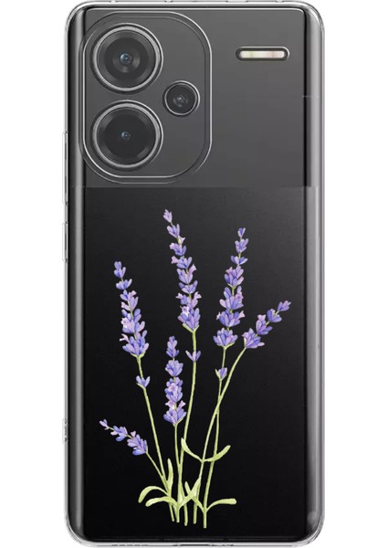 Redmi Note 13 Pro Plus 5g Uyumlu Lavanta Çiçek Tasarımlı Baskılı Silikon Kılıf