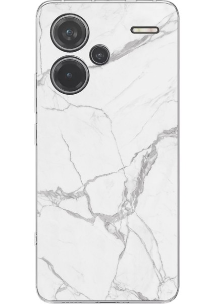 Redmi Note 13 Pro Plus 5g Uyumlu Gri Mermer Baskılı Silikon Kılıf