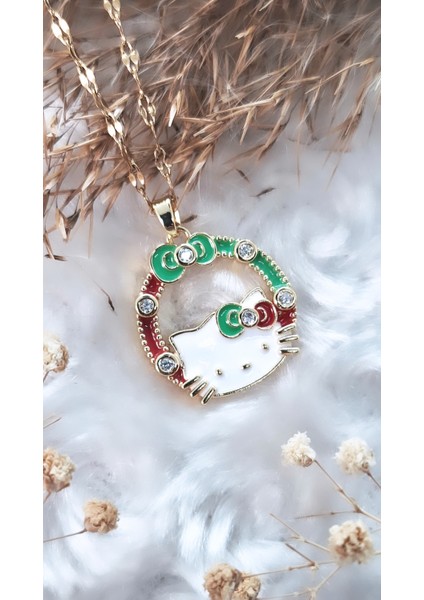 Kurdele Hello Kity Çelik Kolye