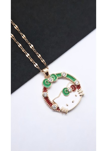 Kurdele Hello Kity Çelik Kolye modelleri