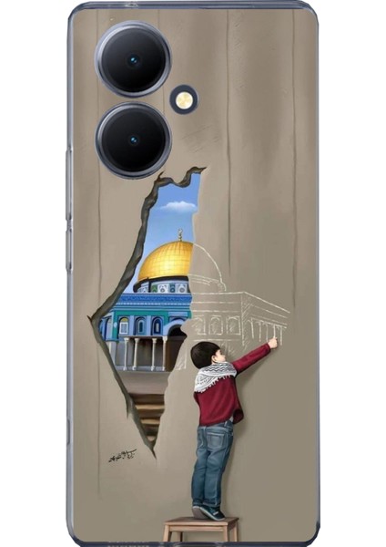 Vivo V29 Lite Uyumlu Mescid-I Aksa Duvar Baskılı Silikon Kılıf