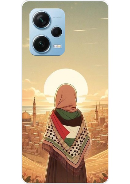 Redmi Note 12 Pro 5g Uyumlu Filistine Özgürlük Kız Baskılı Silikon Kılıf
