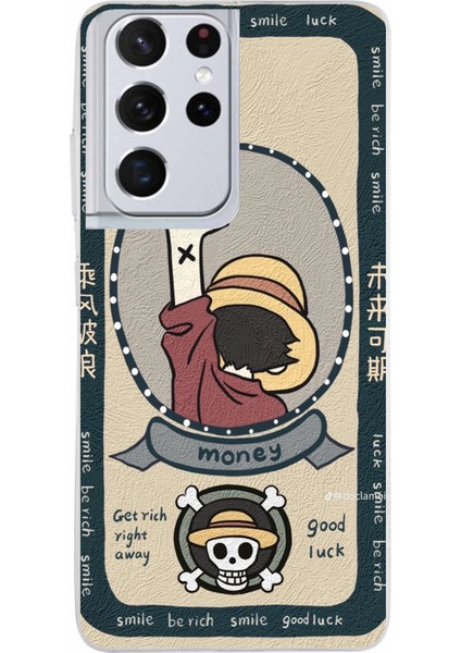 Samsung Galaxy S21 Ultra Uyumlu One Piece Dolar Baskılı Silikon Kılıf