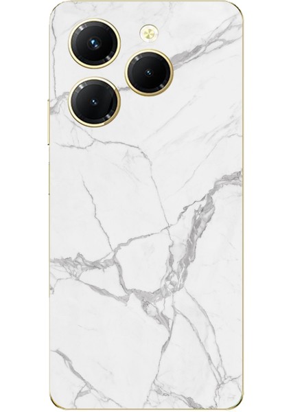 Tecno Spark 20 Pro Uyumlu Gri Mermer Baskılı Silikon Kılıf