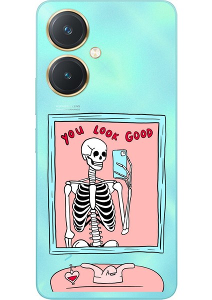 Vivo Y27 Uyumlu You Look Good Iskelet Tasarımlı Baskılı Silikon Kılıf