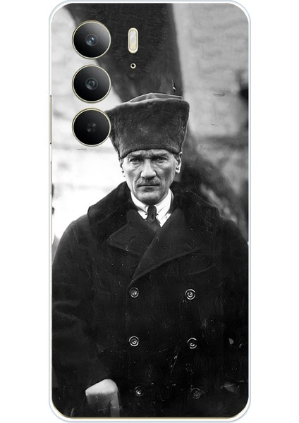 Realme C75 Uyumlu Mustafa Kemal Atatürk Portre Baskılı Silikon Kılıf