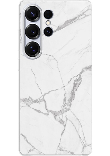 Samsung Galaxy S25 Ultra Uyumlu Gri Mermer Baskılı Silikon Kılıf